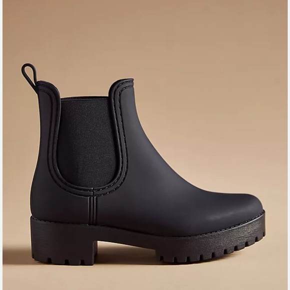 Anthropologie Shoes - Anthropologie Jeffrey Campbell Chelsea black ankle winter rain boots size 11